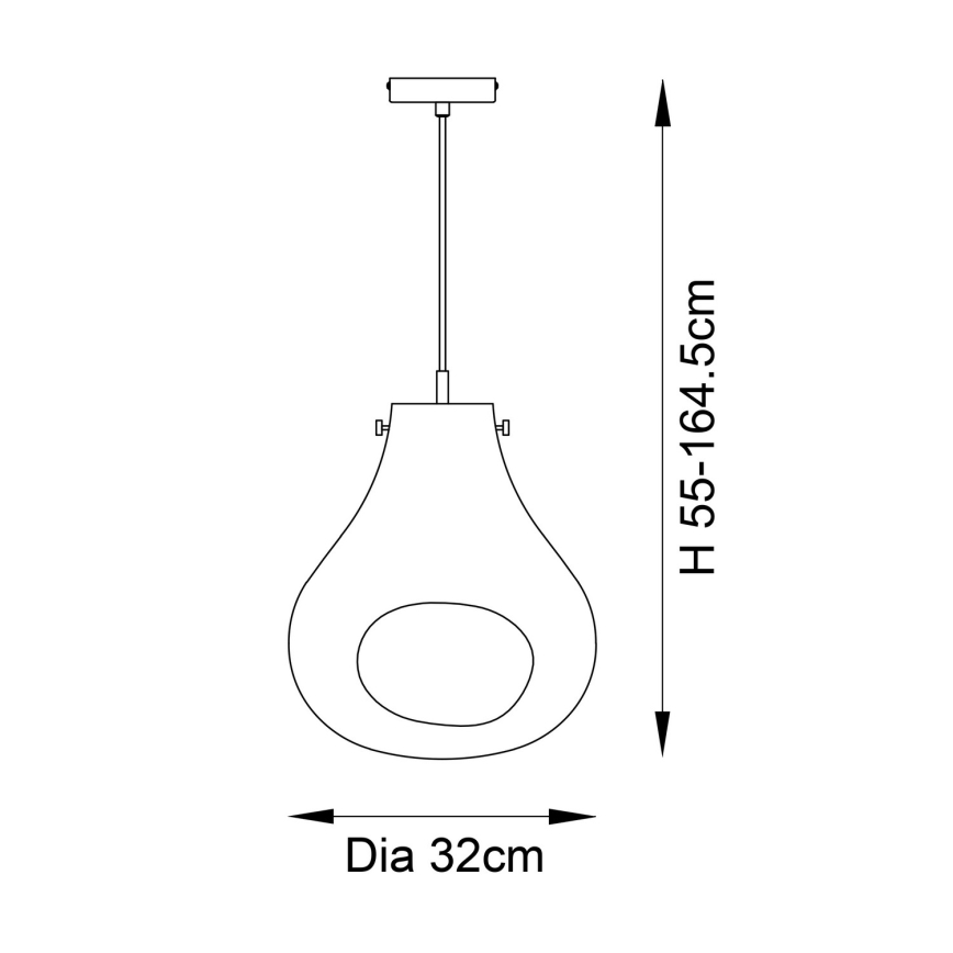 Endon 99788 - Pendel med kabel EUROPA 1xE27/10W/230V røget sort
