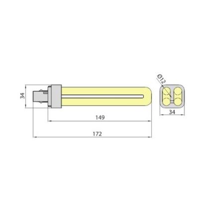 Energibesparende fluorescerende lys  PLC 2PIN 26W