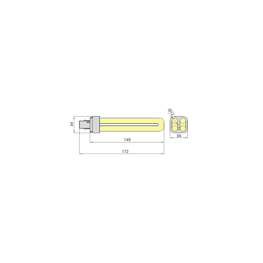 Energibesparende fluorescerende lys  PLC 2PIN 26W