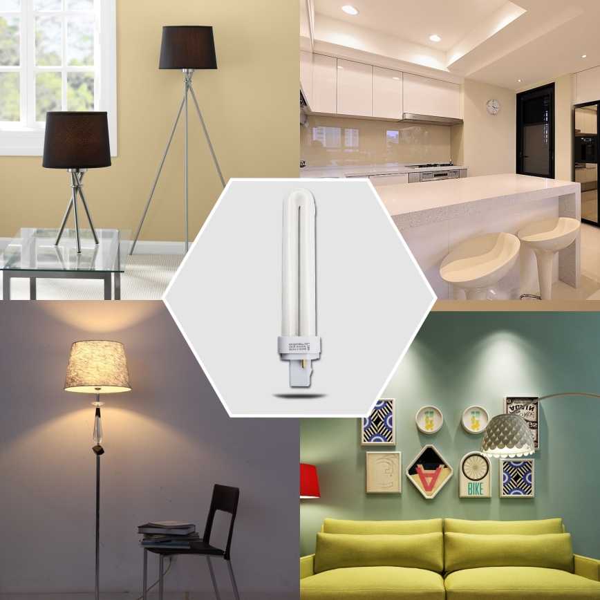 Energibesparende kompaktlysrør G24d-3/26W/230V 6500K