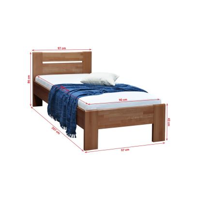 Enkelseng AMBER 90x200 cm blommefarvet