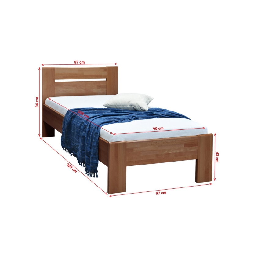 Enkelseng AMBER 90x200 cm blommefarvet