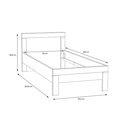 Enkelseng SNOWIE 90x200 cm hvid