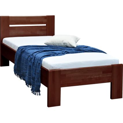 Enkeltmandseng AMBER 90x200 cm, mørk valnød