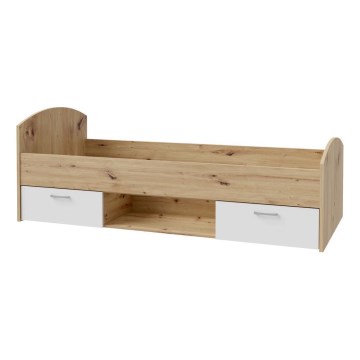 Enkeltmandseng med opbevaringsplads URO 90x200 cm artisan-eg/hvid