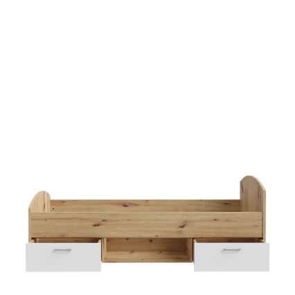Enkeltmandseng med opbevaringsplads URO 90x200 cm artisan-eg/hvid