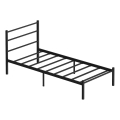 Enkeltseng i metal FERON 90x200 cm, sort, bæreevne 120 kg