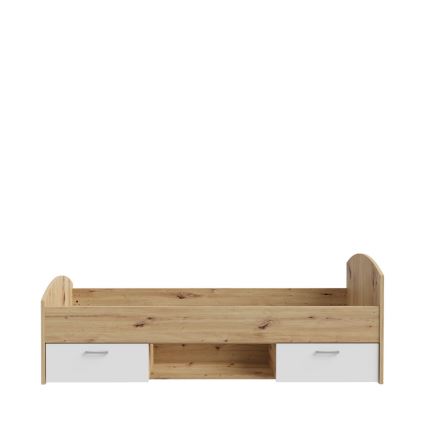 Enkeltseng med opbevaringsplads URO 90x200 cm artisan-eg/hvid