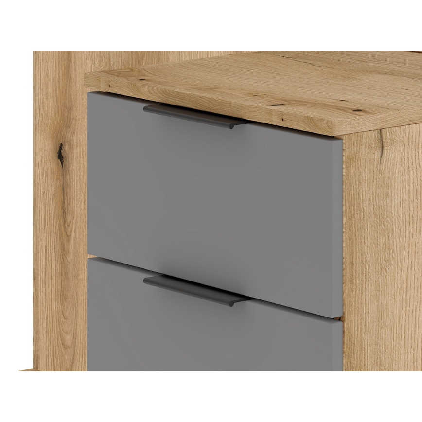 Entrémøbel med spejl SVEN, brun/grafit