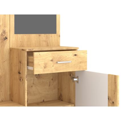 Entrévæg med spejl NOLAN eg artisan/hvid