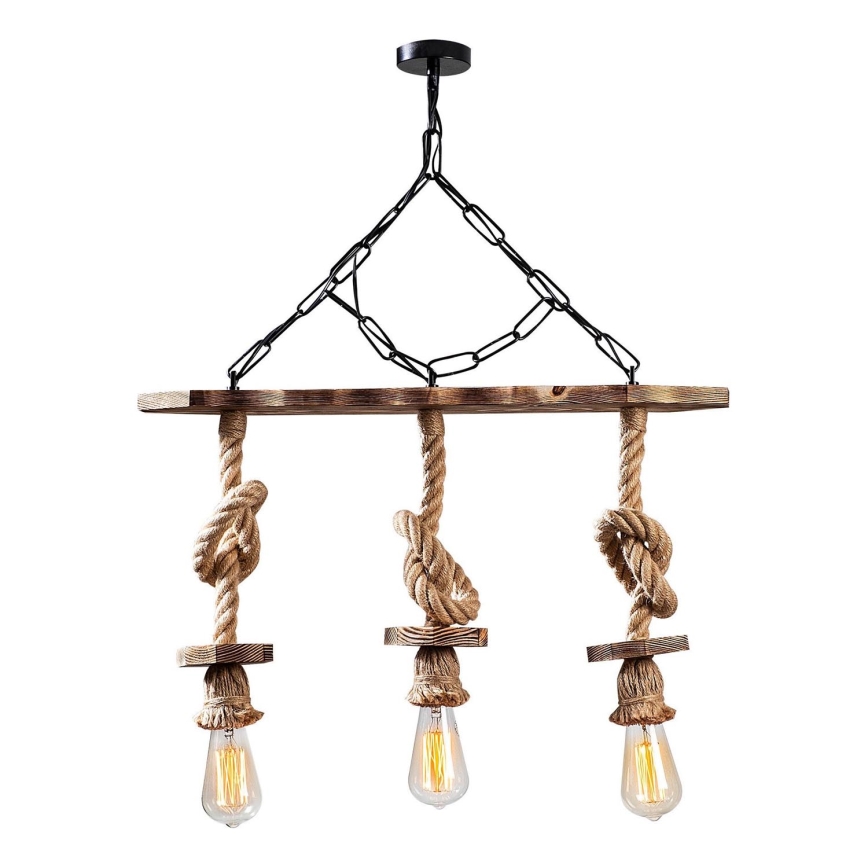 Erebos hængende lampe 3xE27/40W/230V brun