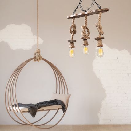 Erebos hængende lampe 3xE27/40W/230V brun