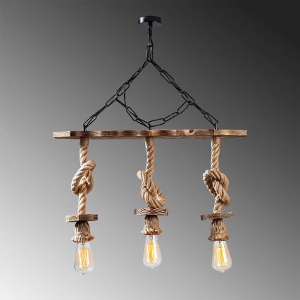 Erebos hængende lampe 3xE27/40W/230V brun