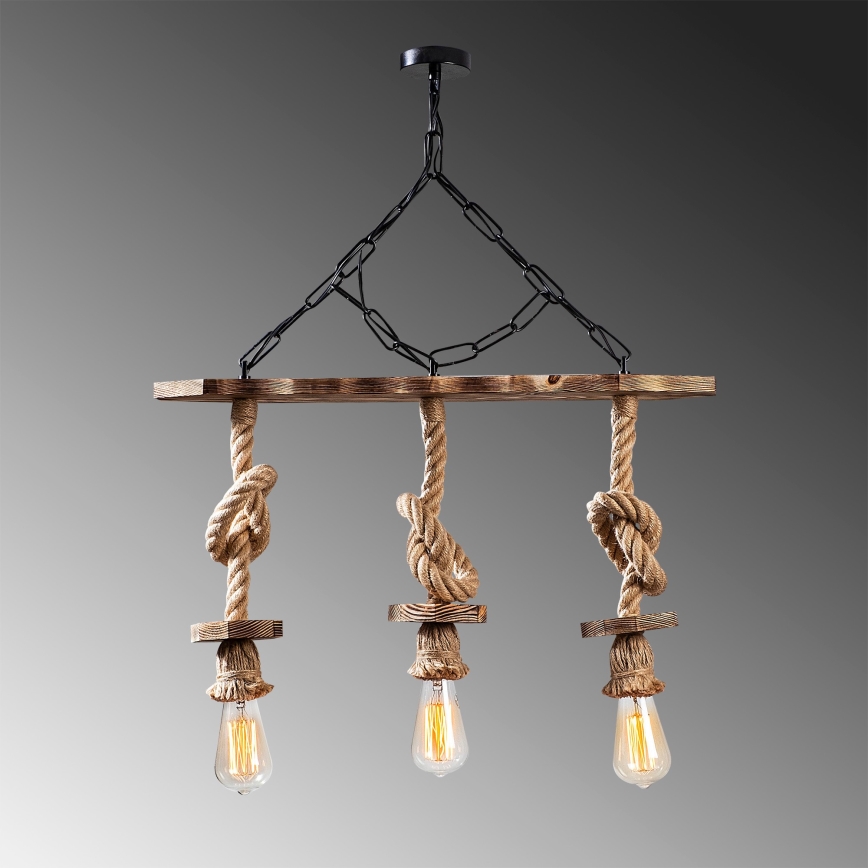 Erebos hængende lampe 3xE27/40W/230V brun