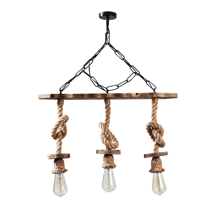 Erebos hængende lampe 3xE27/40W/230V brun