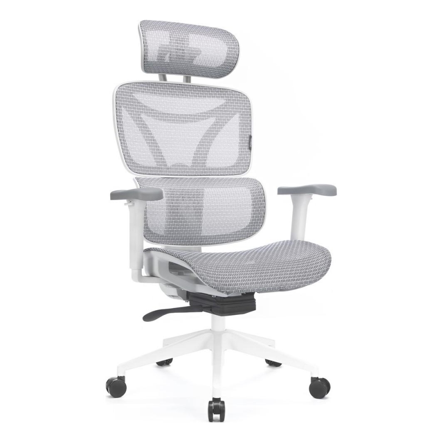Ergonomisk kontorbord LEVANO grå/hvid/sort
