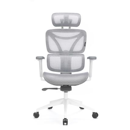 Ergonomisk kontorbord LEVANO grå/hvid/sort