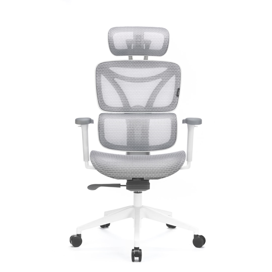 Ergonomisk kontorbord LEVANO grå/hvid/sort