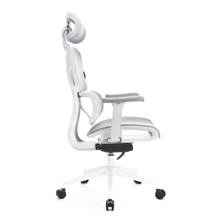 Ergonomisk kontorbord LEVANO grå/hvid/sort
