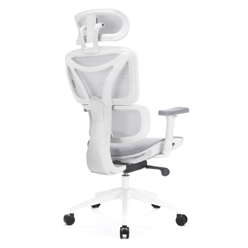 Ergonomisk kontorbord LEVANO grå/hvid/sort