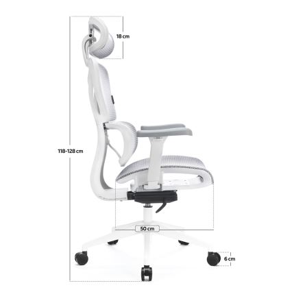 Ergonomisk kontorbord LEVANO grå/hvid/sort