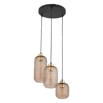 Erstatningsglas til KARO-lysekrone E27 Ø 14 cm, røgbrun
