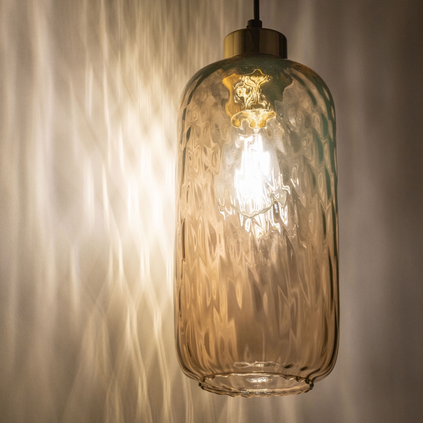 Erstatningsglas til KARO-lysekrone E27 Ø 14 cm, røgbrun