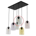 Erstatningsglas til lysekrone E27, Ø 14 cm, røget grøn