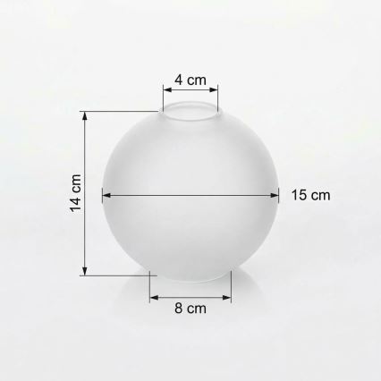 Erstatningsglas til lysekrone E27 Ø 15 cm mat hvid