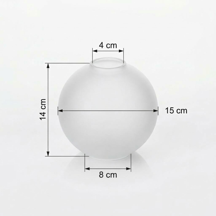 Erstatningsglas til lysekrone E27 Ø 15 cm mat hvid