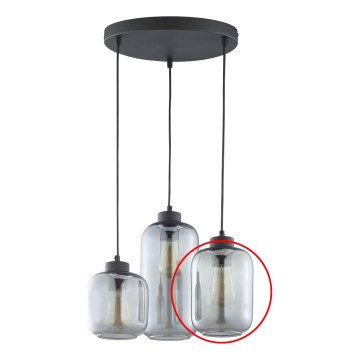 Erstatningsglas til lysekrone GRAFIT E27, med diameter 14, røggrå