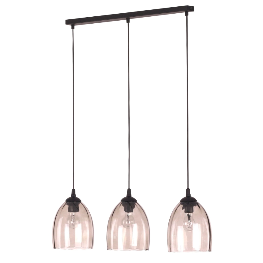 Erstatningsglas til lysekrone med E27-fatning, Ø 17 cm, røgfarvet beige