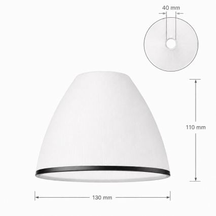 Erstatningsglas til lysekrone og vægarmatur RETRO, ANTICO E27 Ø 13 cm hvid/sort