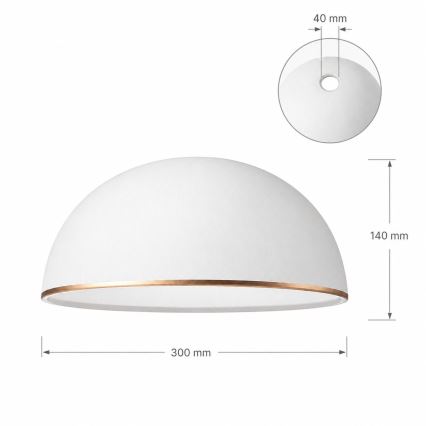 Erstatningsglas til lysekrone RETRO, ANTICO E27 Ø 30 cm hvid/bronze