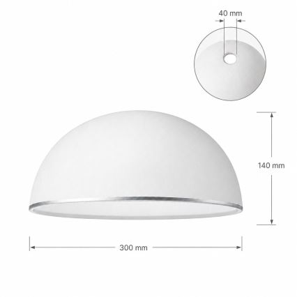 Erstatningsglas til lysekrone RETRO, ANTICO E27 Ø 30 cm, hvid/sølv