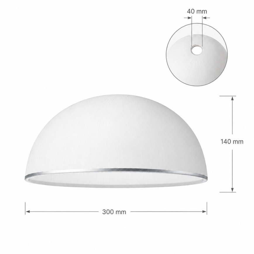 Erstatningsglas til lysekrone RETRO, ANTICO E27 Ø 30 cm, hvid/sølv