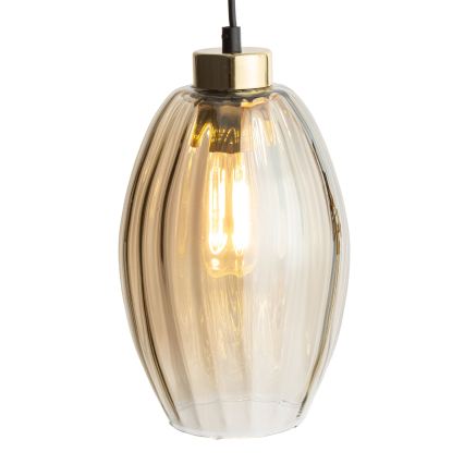 Erstatningsglas til lysekrone SEBO E27, Ø 17 cm, røgfarvet beige