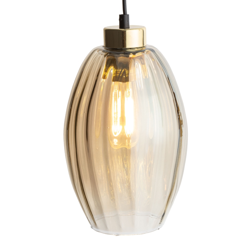 Erstatningsglas til lysekrone SEBO E27, Ø 17 cm, røgfarvet beige