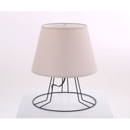 Erstatningslampeskærm til bordlampe med E27-fatning, Ø 30 cm, beige