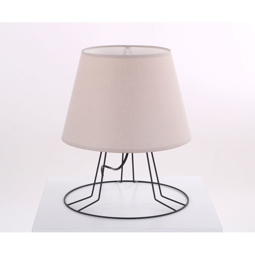 Erstatningslampeskærm til bordlampe med E27-fatning, Ø 30 cm, beige
