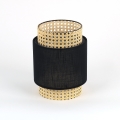 Erstatningslampskærm til bordlampe og lysekrone BOHO E27 Ø 20 cm, rattan/sort