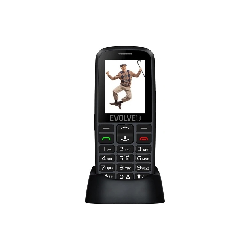 Evolveo - EasyPhone EG 2G mobiltelefon til ældre, sort
