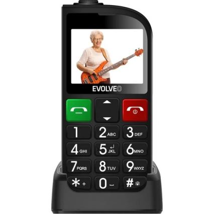 Evolveo - EasyPhone FL, mobiltelefon til ældre, sort