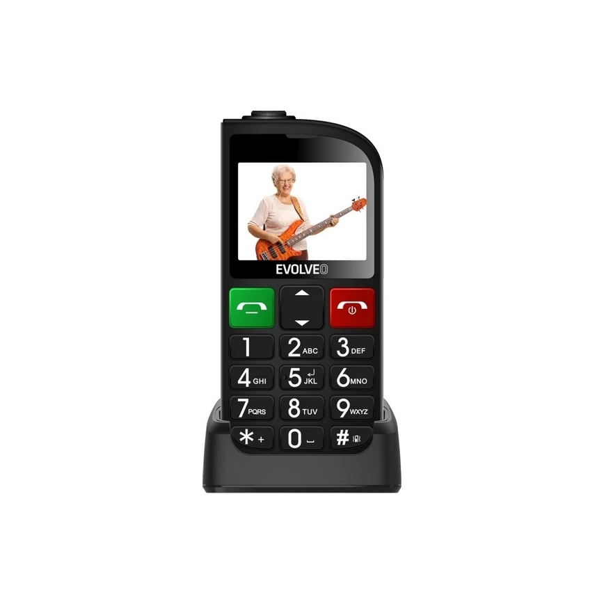 Evolveo - EasyPhone FL, mobiltelefon til ældre, sort