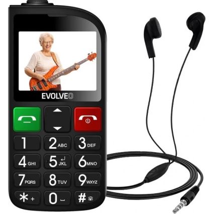 Evolveo - EasyPhone FL, mobiltelefon til ældre, sort