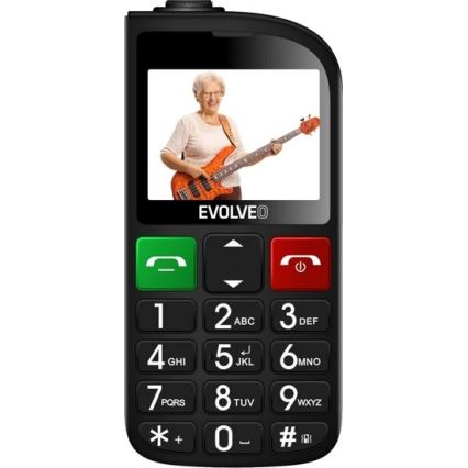 Evolveo - EasyPhone FL, mobiltelefon til ældre, sort