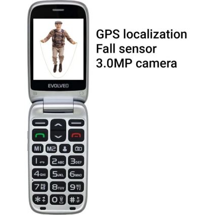 Evolveo - EasyPhone FS, klaptelefon 2.8, rød