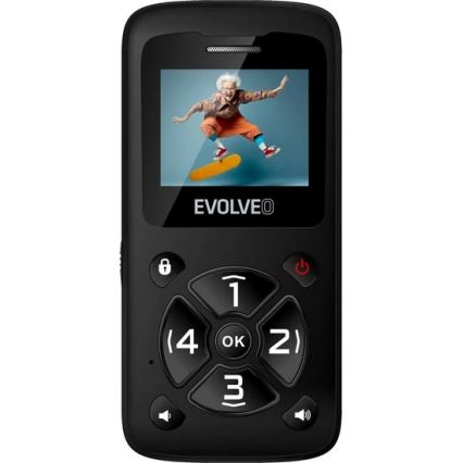 Evolveo - EasyPhone ID mobiltelefon til seniorer, sort
