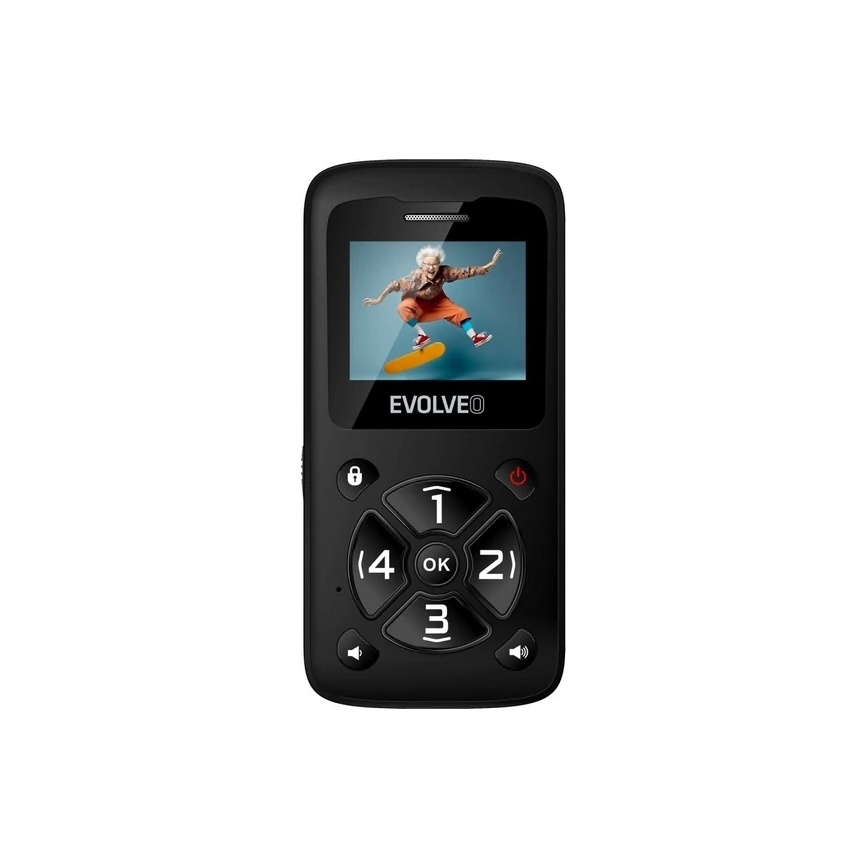 Evolveo - EasyPhone ID mobiltelefon til seniorer, sort