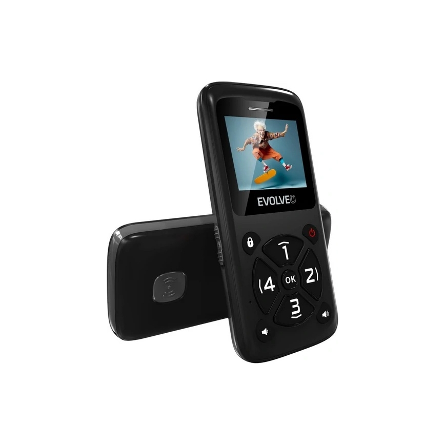 Evolveo - EasyPhone ID mobiltelefon til seniorer, sort